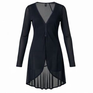 Windsor Y2K Sheer Mesh Long Sleeve Top Black S Fairy Grunge Gothic Witchy